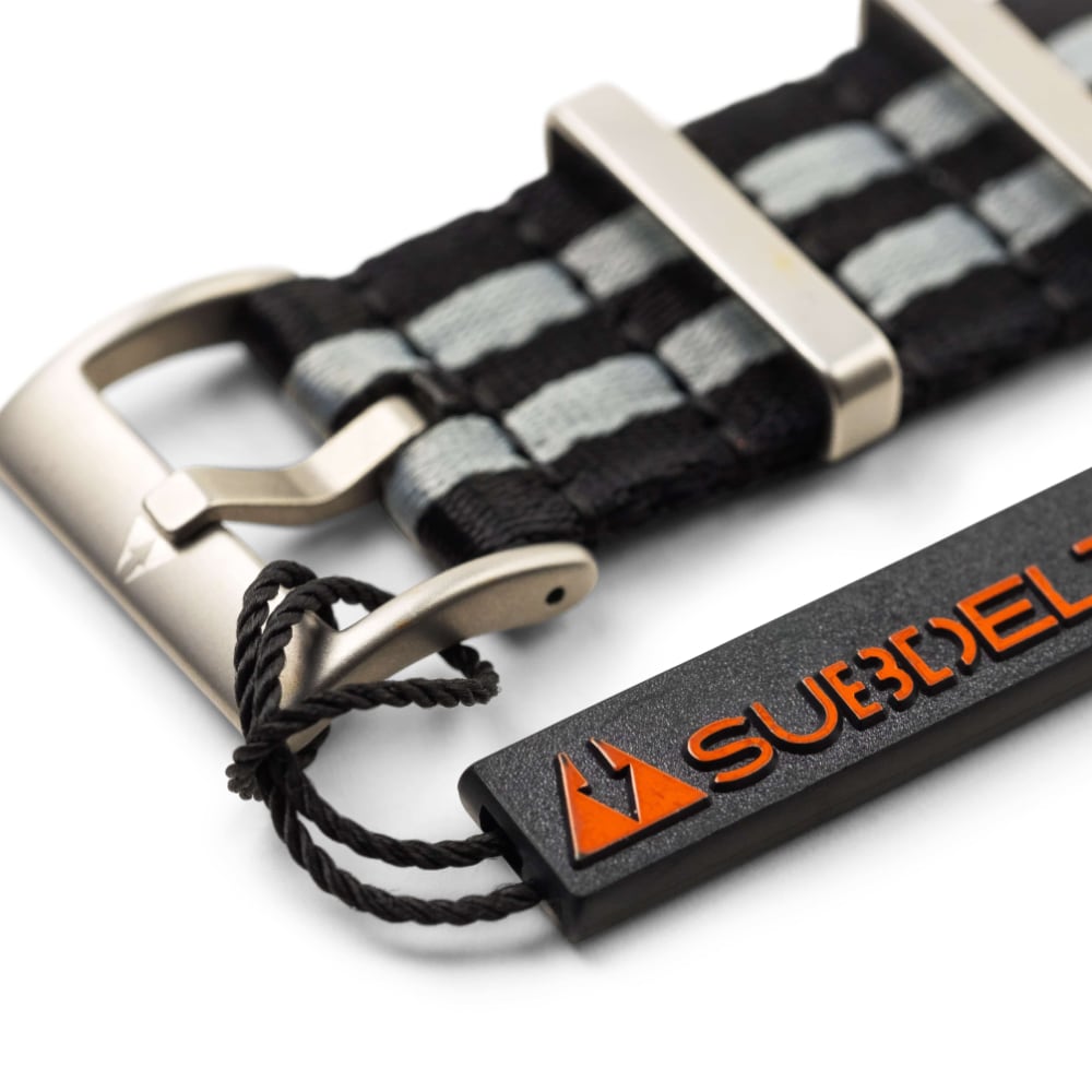 20 mm Seatbelt Singlepass Natoband grau/schwarz