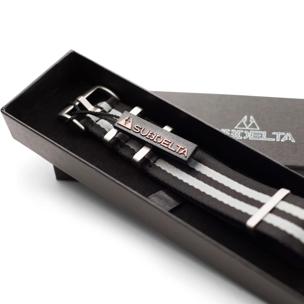 22 mm Seatbelt Singlepass Nato Strap Bond grey black