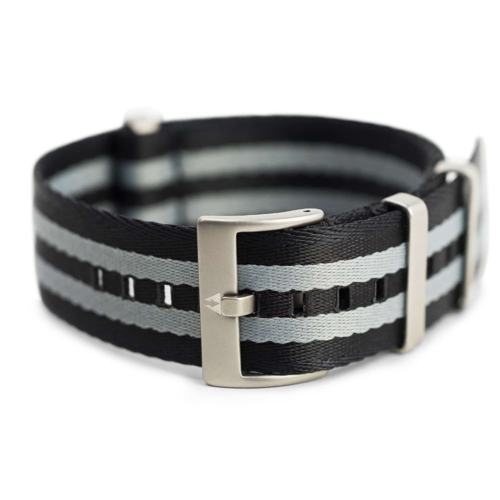 22 mm Seatbelt Singlepass Nato Strap Bond grey black