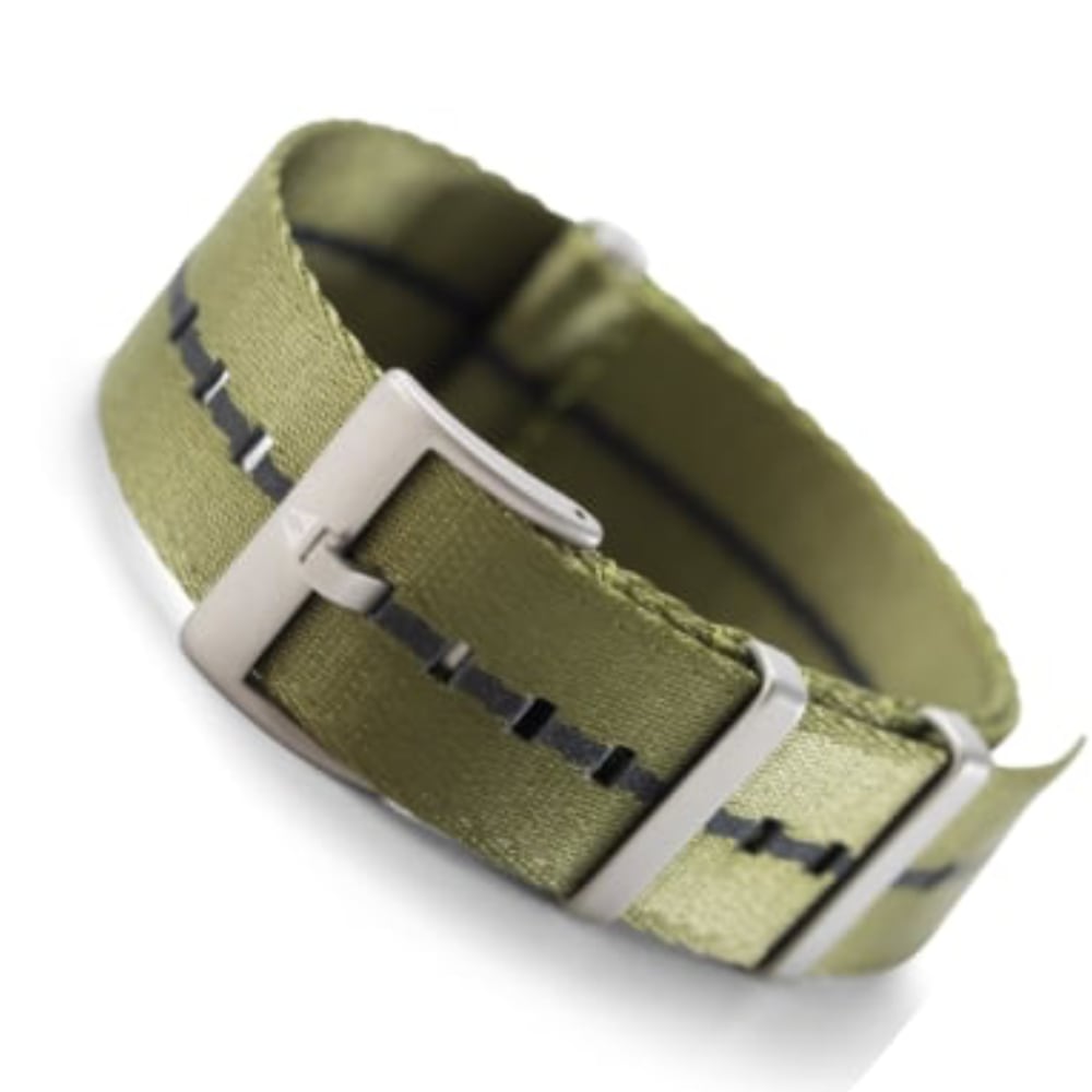 22 mm Seatbelt Singlepass NATO Band grün / grau