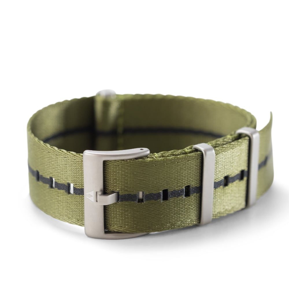 22 mm Seatbelt Singlepass NATO Band grün / grau